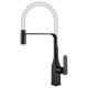 Black One Hole Stainless Steel Modern Pull Down Kitchen Faucet